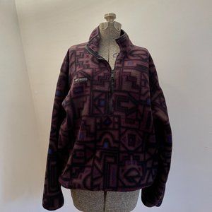 Vintage 90s Columbia Aztec print Zip Pullover Fleece